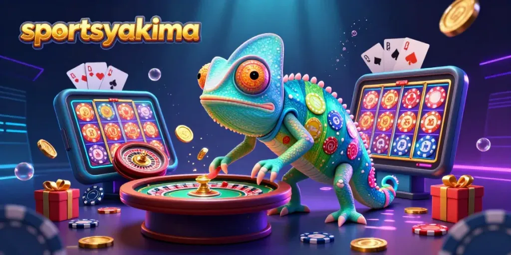 Experience dynamic sportsyakima betting action with a colorful casino chameleon bringing games to life.